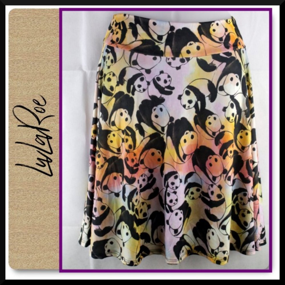 LuLaRoe Girls Azure Panda Skirt